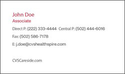 Picture of CVS Careside Business Cards